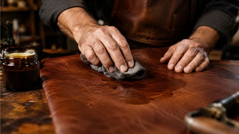 applying-mink-oil-to-leather