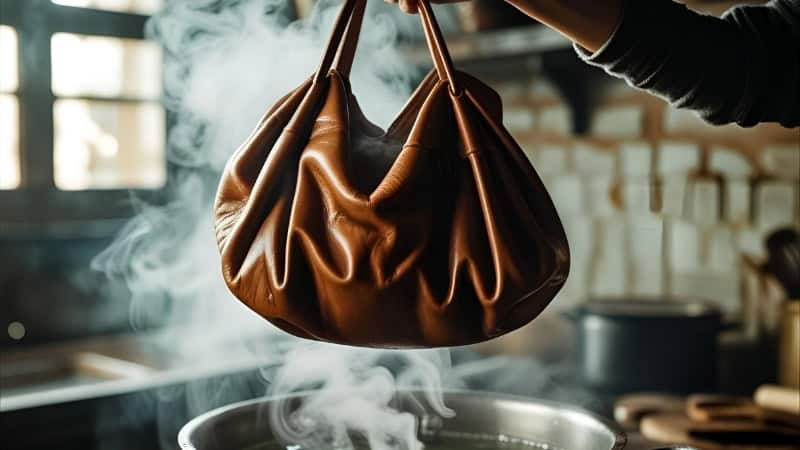 moisturizing leather with water vapor