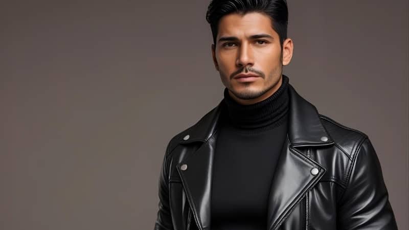 what to wear with black leather jacket men