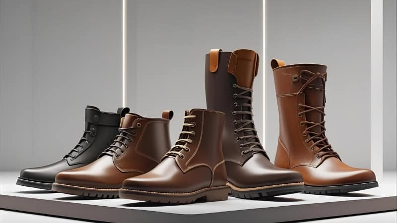 Different types of leather boots