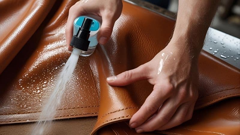 dampening leather to make braid