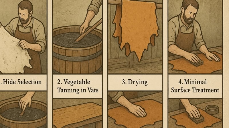 how full grain leather is made