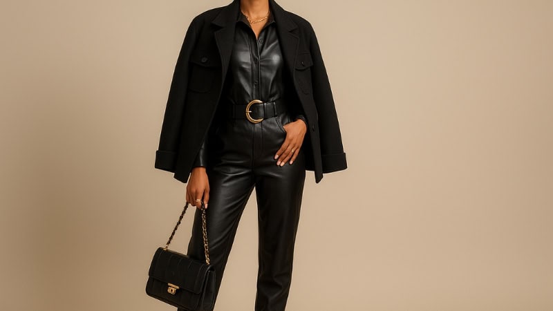 how to style leather jumpsuit