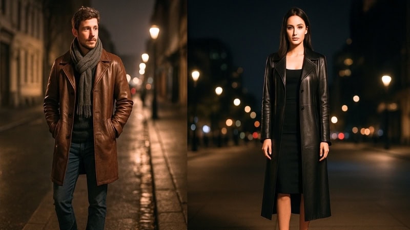 how to style leather overcoat