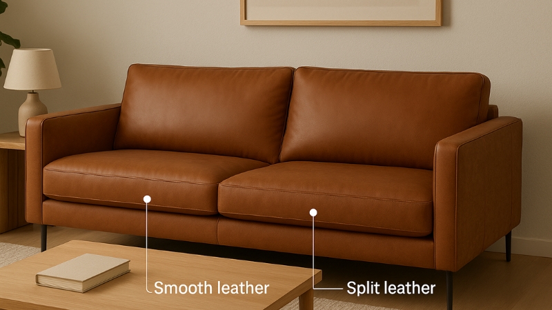 split leather furniture