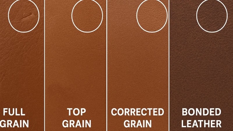 top grain vs full grain vs correct grain vs bonded leather