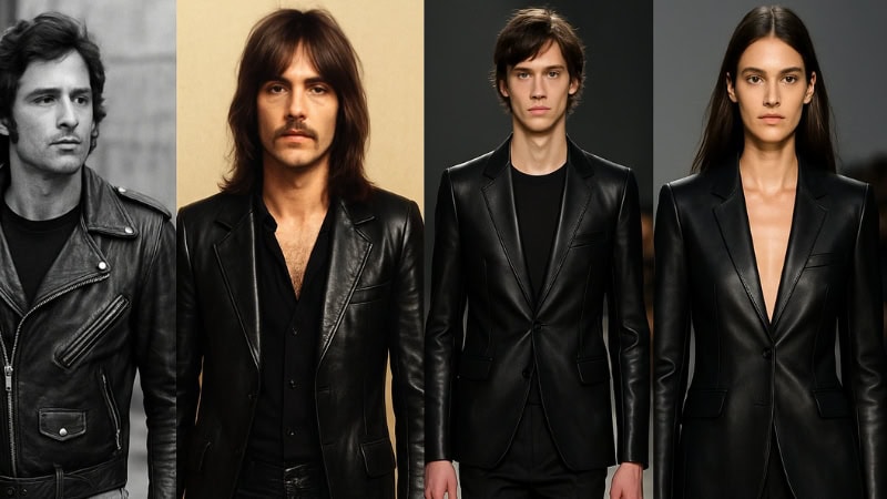 evolution of Black Leather Blazer