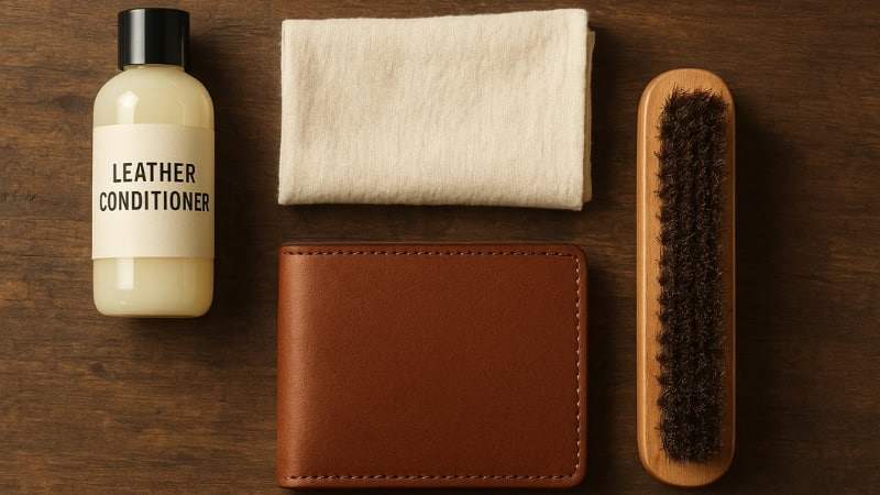 handmade leather wallet care