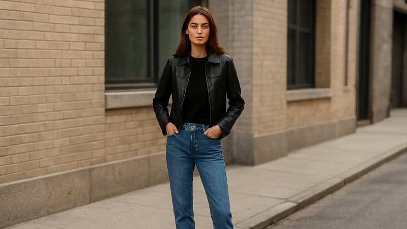 zara leather jacket styling