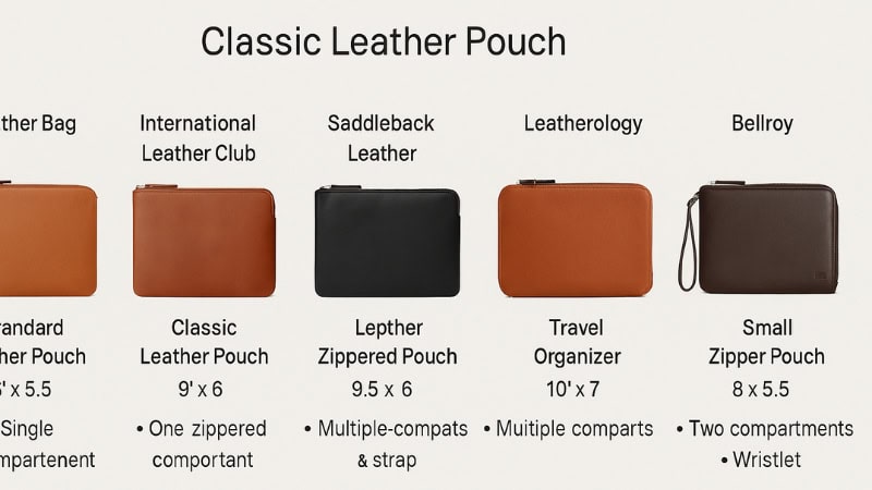 different leather pouches comparisons