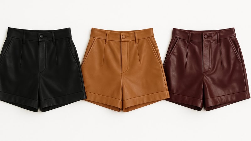 high waisted leather short colors