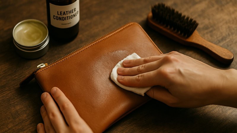 leather pouch conditioning