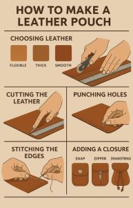 making leather pouch step by step