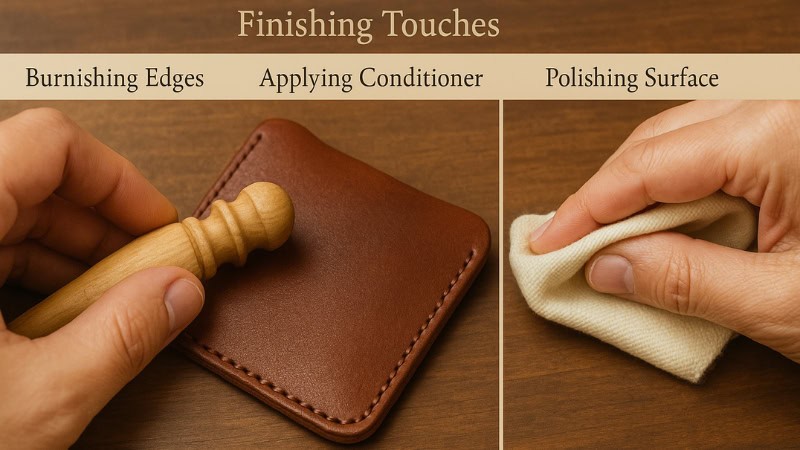 post making leather pouch finish