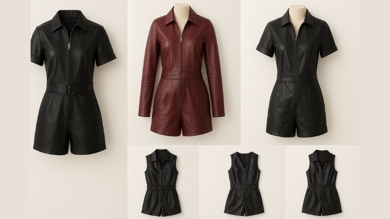 types of leather rompers
