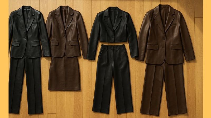 types of women leather suits
