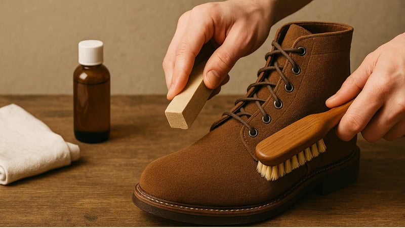 cleaning roughout leather boots