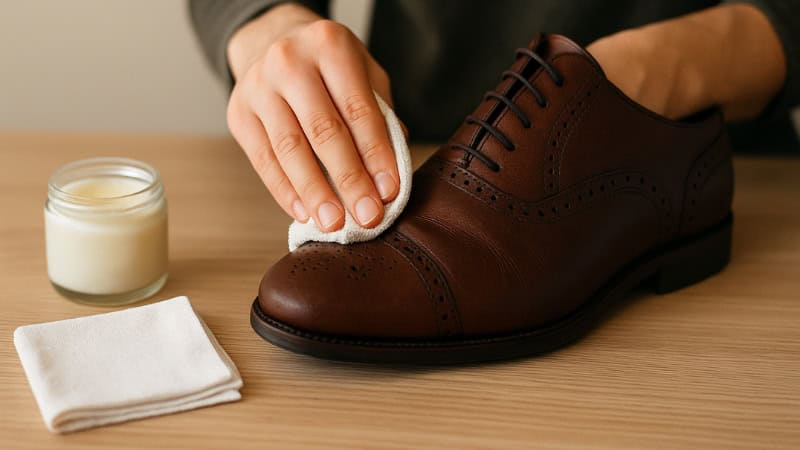 conditioning leather items after moistening