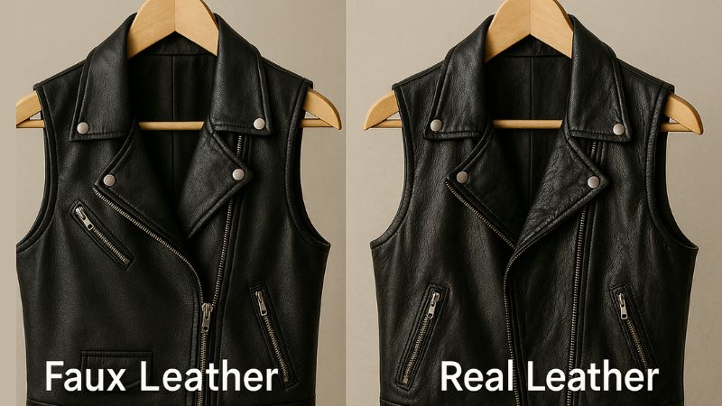 faux leather vs real leather vest