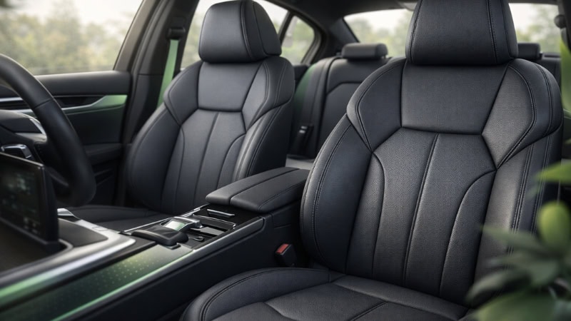 Modern luxury car interior with Sensafin upholstery