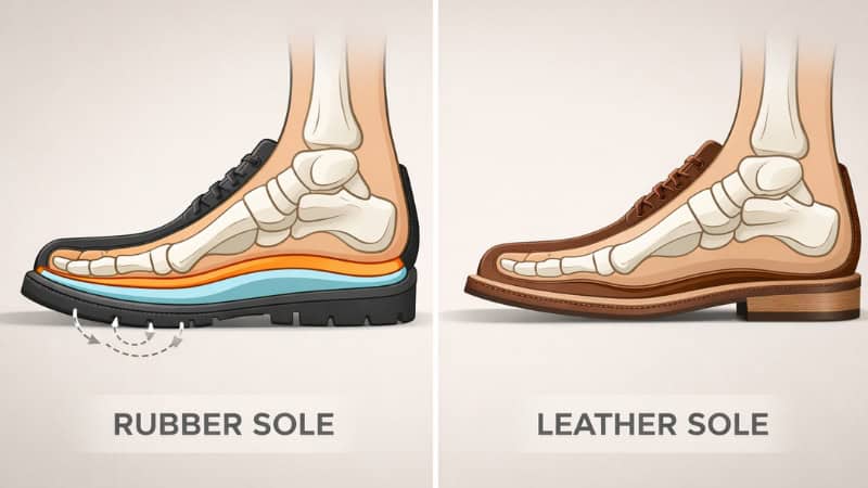 Rubber sole vs leather sole comfort