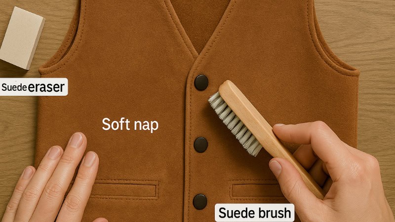 cleaning suede or nubuck leather vest