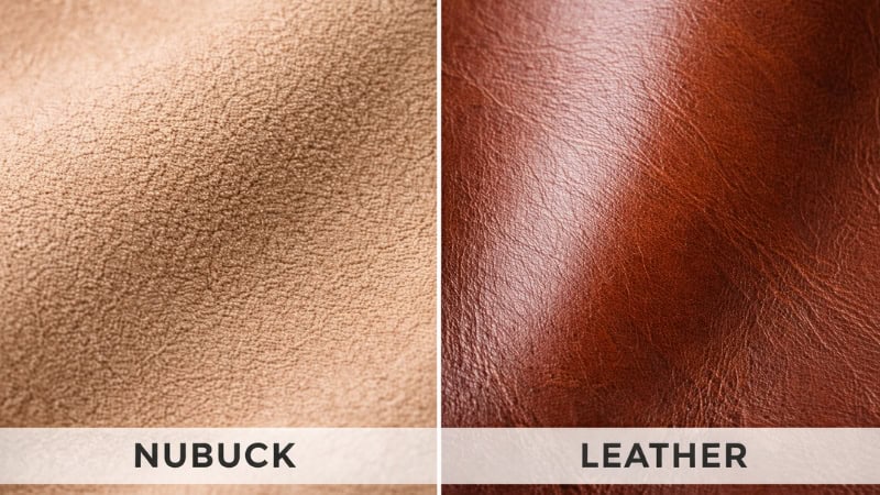 leather vs nubuck - key differences