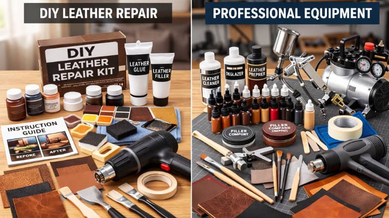 DIY leather repair kit vs professional leather repair equipment