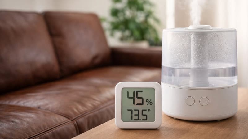 Ideal humidity level for protecting leather indoors