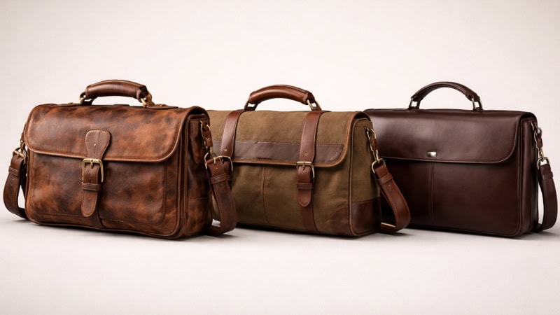 Leather bags side by side comparison