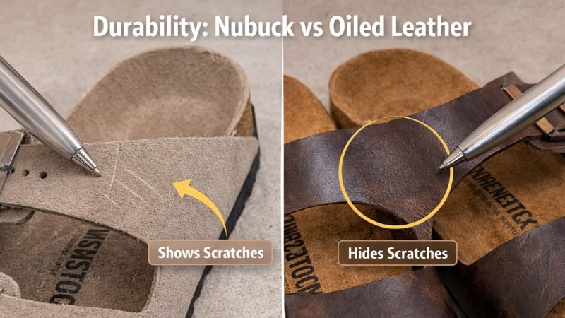 Nubuck vs Oiled Leather Scratch Resistance