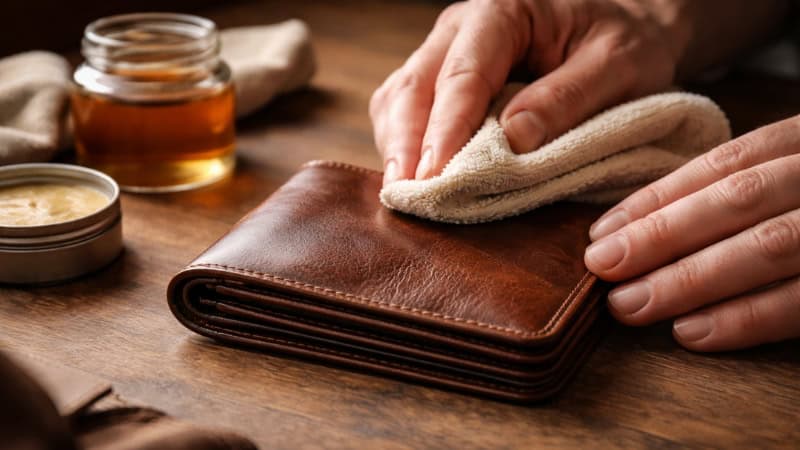 conditioning leather wallet