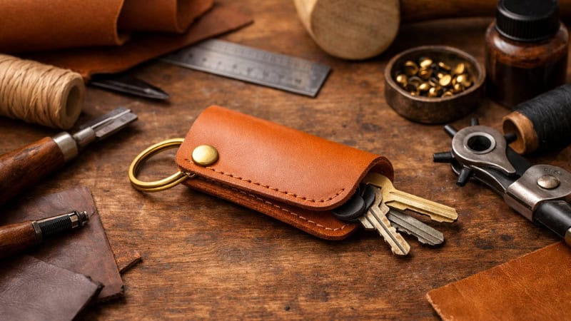 how to make leather key holder