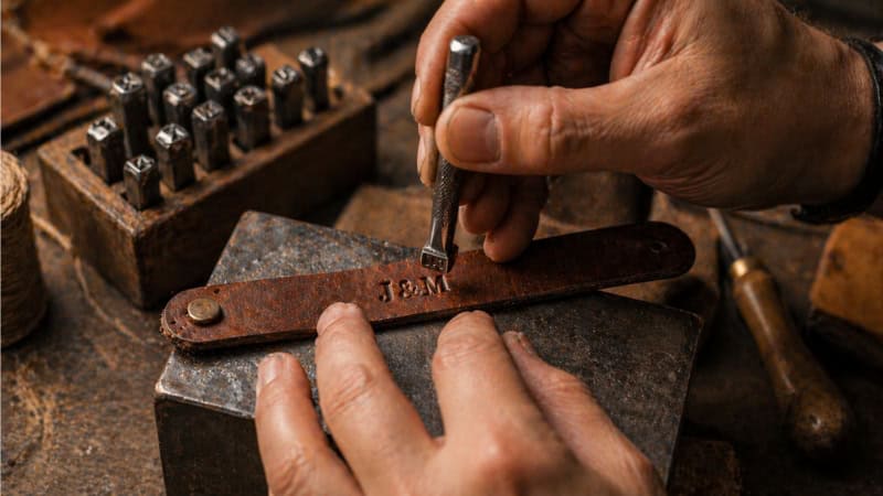 Leather Keychain for skill building