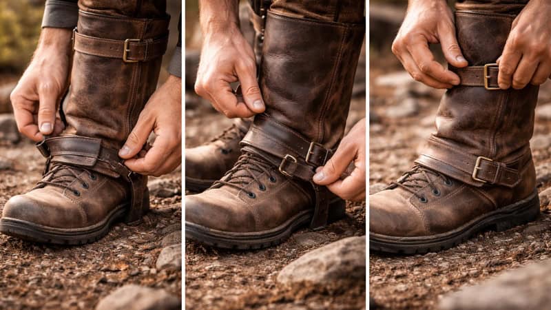 how to attach leather gaiters step by step