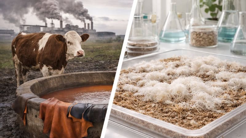 mushroom leather vs cowhide leather environmental comparison