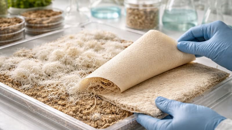 mycelium leather lab growth biofabrication material