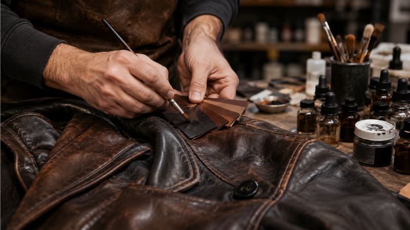 eather-restoration-color-matching-process