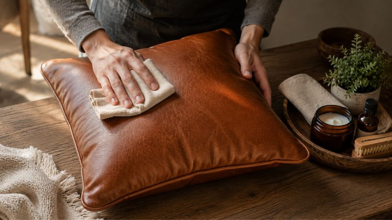 how-to-clean-leather-throw-pillows
