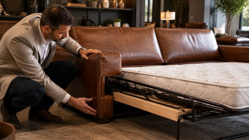 leather-sleeper-sofa-quality-inspection